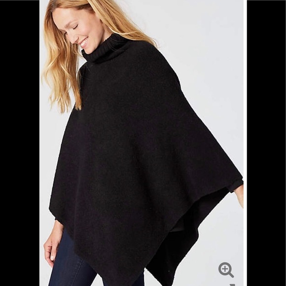 Black Turtleneck Nwt Boucle Poncho 